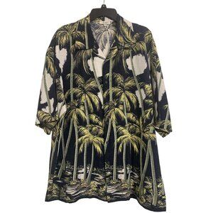 Zante Tropical Linen Silk Button Up Size XL